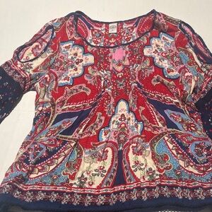 Women's  bohemian Multicolor Paisley Top